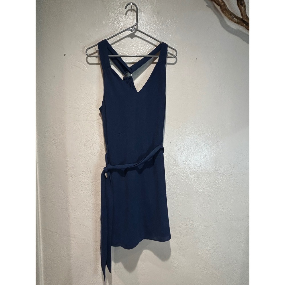 Banana Republic Navy Blue Sleeveless V-Neck Romper O-Ring Racerback Size 10